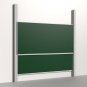 Pylonentafel, 250x120 cm, 2-flächig, höhenverstellbar, Stahlemaille grün 